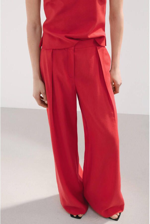Mango wide leg regular waist broek