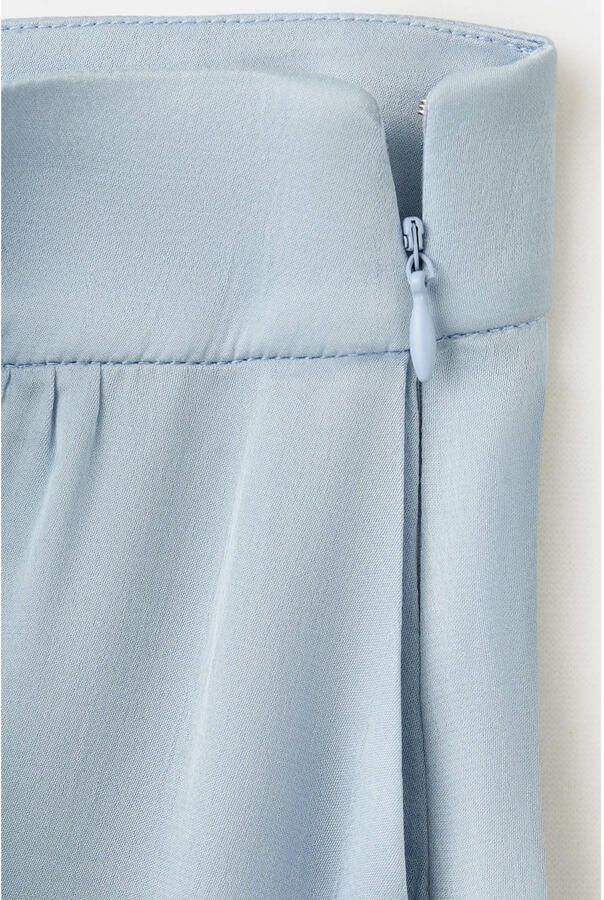 Mango wide leg regular waist broek lichtblauw - Foto 3