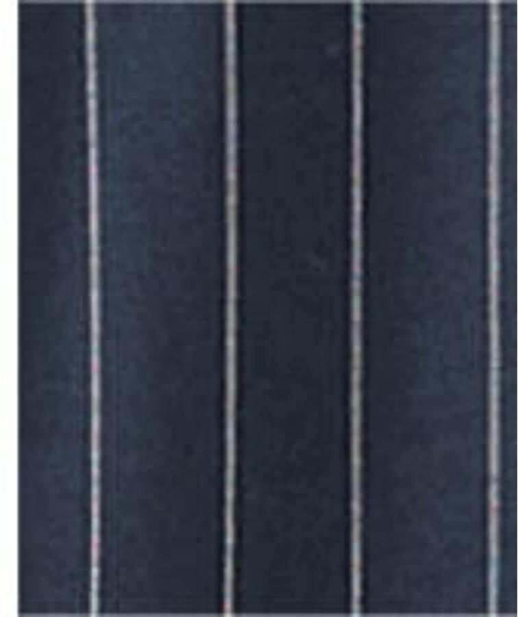 Mango wide leg regular waist broek met krijtstreep marineblauw - Foto 2