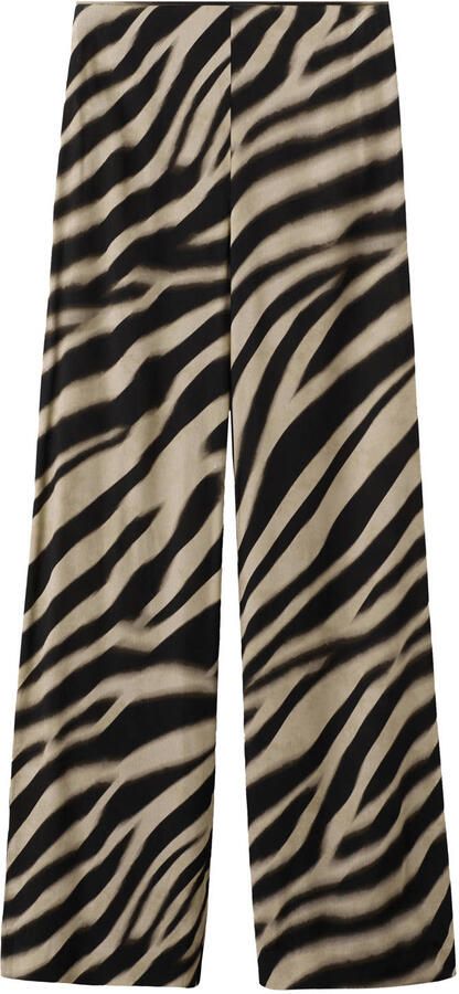 Mango wide leg regular waist broek zwart - Foto 3