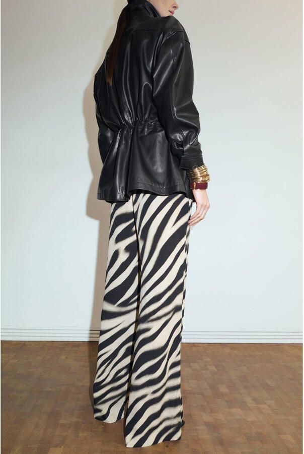 Mango wide leg regular waist broek zwart - Foto 2