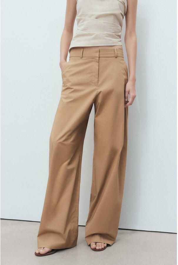 Mango wide leg regular waist pantalon camel - Foto 1