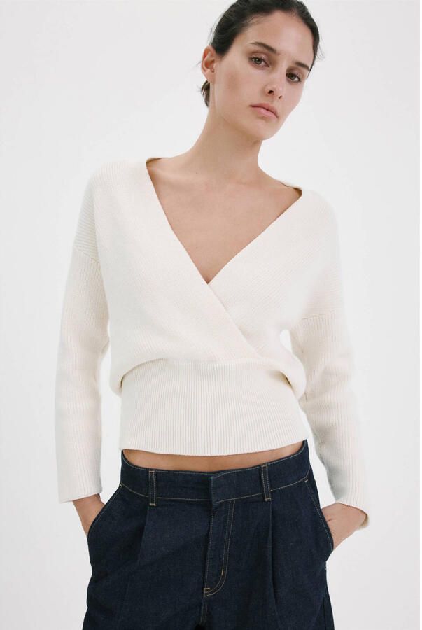 Mango wide leg regular waist short dark blue denim - Foto 3