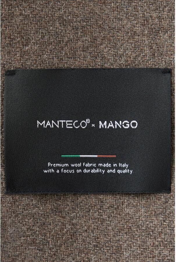 Mango wintermantel met wol bruin