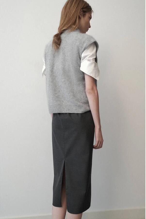 Mango wollen top grijs - Foto 3