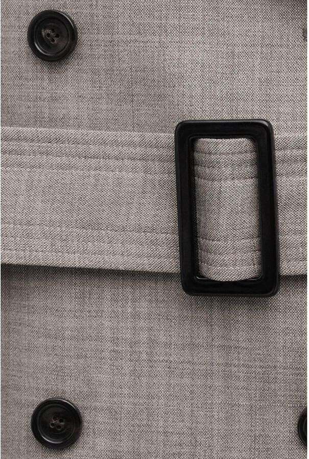Mango wollen trenchcoat grijs melange - Foto 2