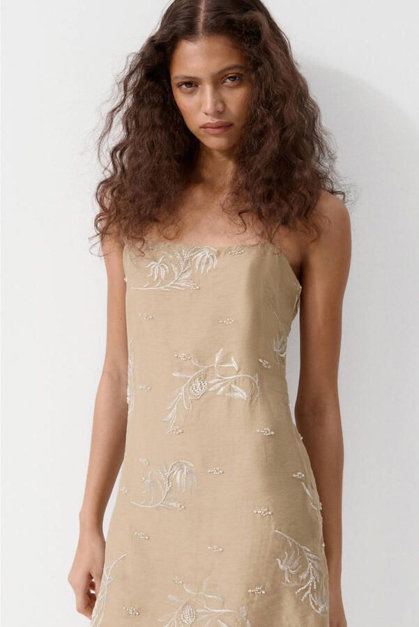 Mango zomerjurk beige