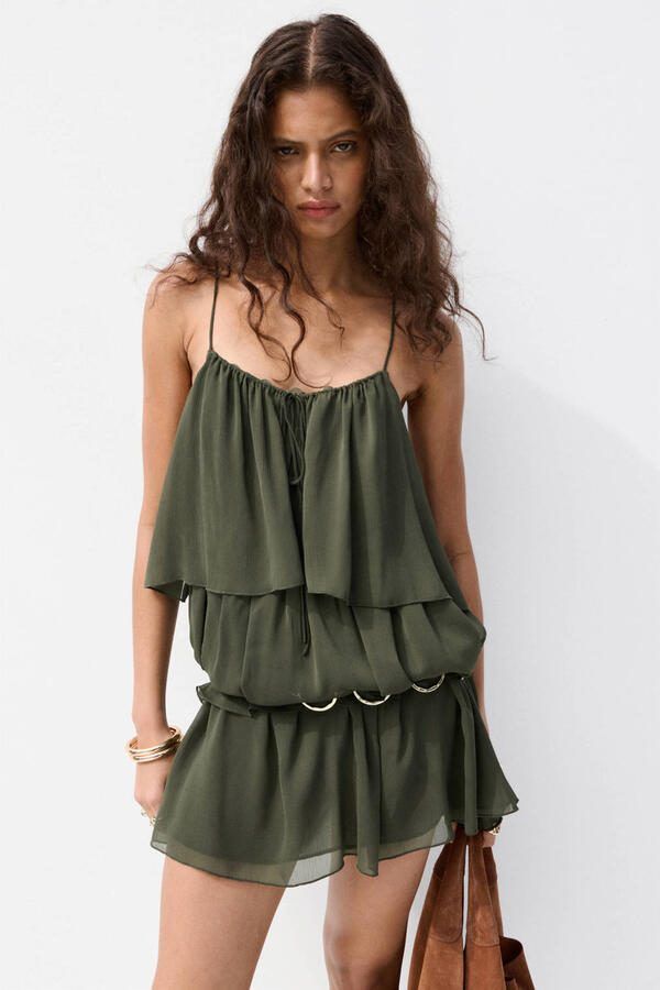 Mango zomerjurk groen