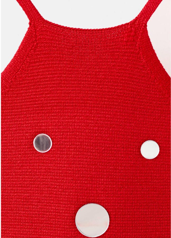 Mango zomerjurk met pailletten rood - Foto 2