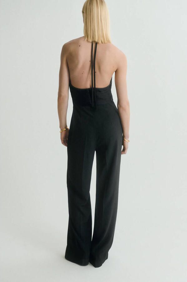 Mango zwart wide leg jumpsuit - Foto 3