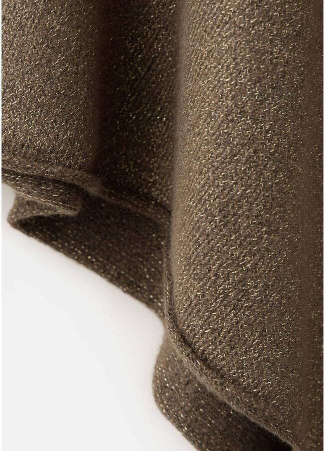 MANGO TEEN asymmetrische gebreide cape bruin Trui Meisjes Acryl Ronde hals - Foto 2