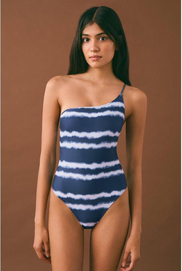 MANGO TEEN badpak marineblauw wit
