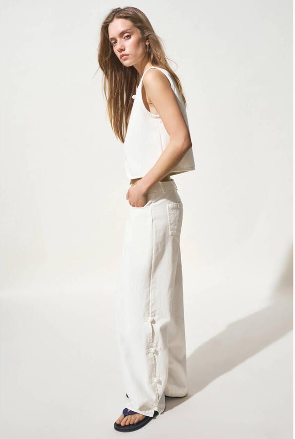 MANGO TEEN baggy jeans wit