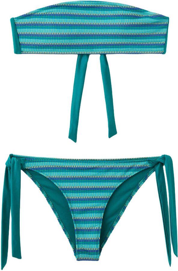 MANGO TEEN bandeau bikini donkergroen turquoise