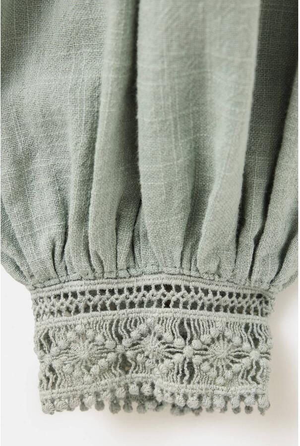 MANGO TEEN blouse met borduursels groen - Foto 3