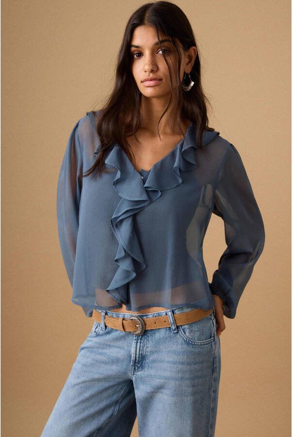 MANGO TEEN blousetop blauw