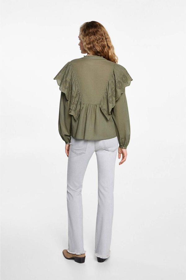MANGO TEEN blousetop kaki broderie
