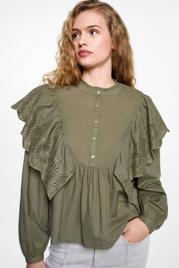 MANGO TEEN blousetop kaki broderie - Foto 3