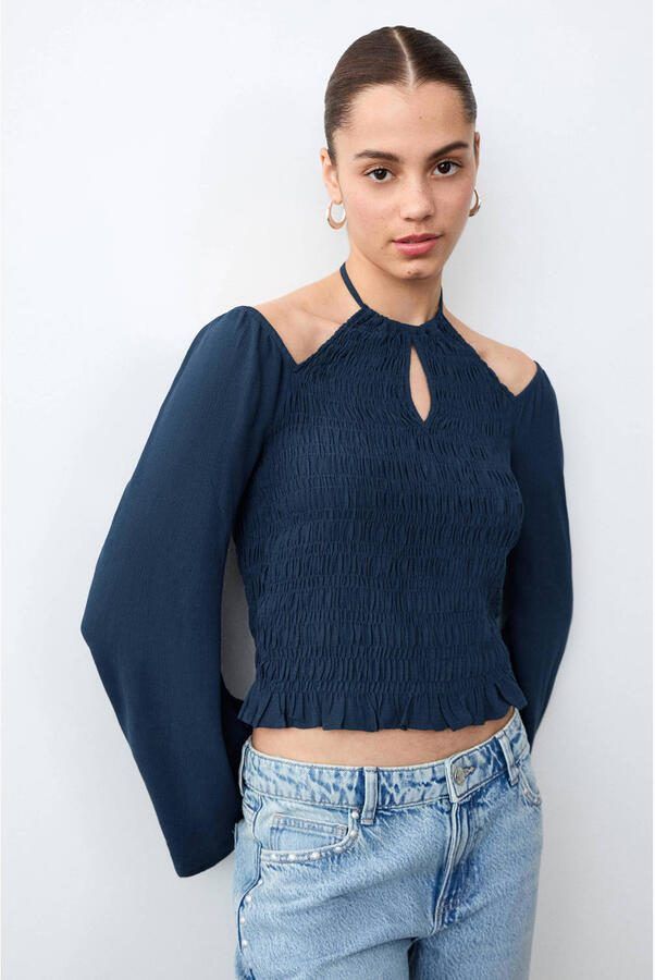 MANGO TEEN blousetop marineblauw