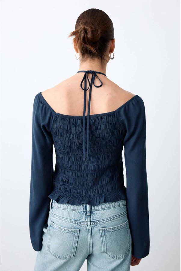 MANGO TEEN blousetop marineblauw - Foto 3