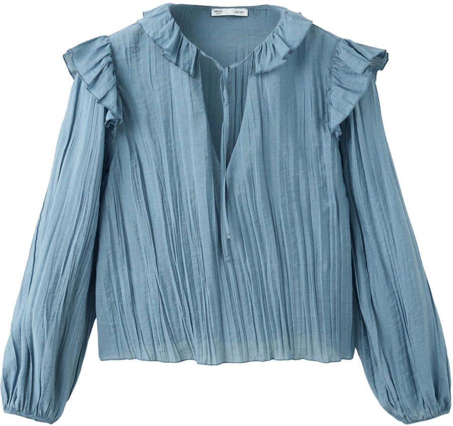 MANGO TEEN blousetop met ruches blauw