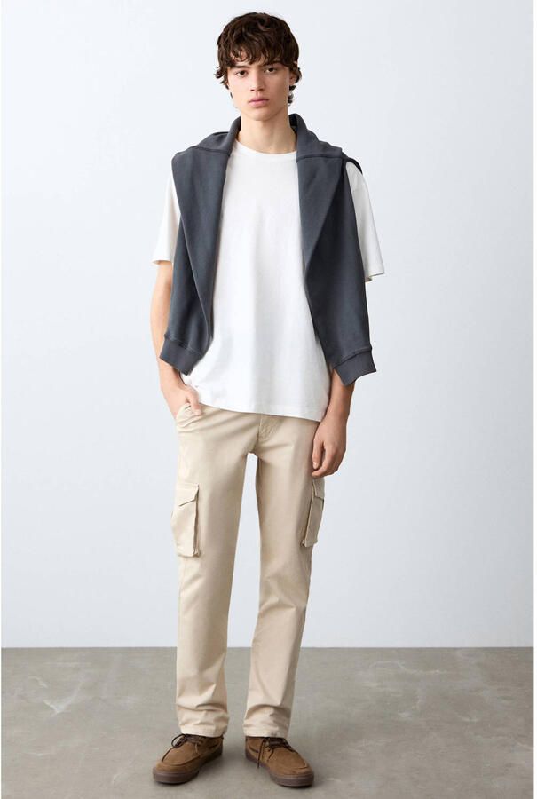 MANGO TEEN cargo jeans beige