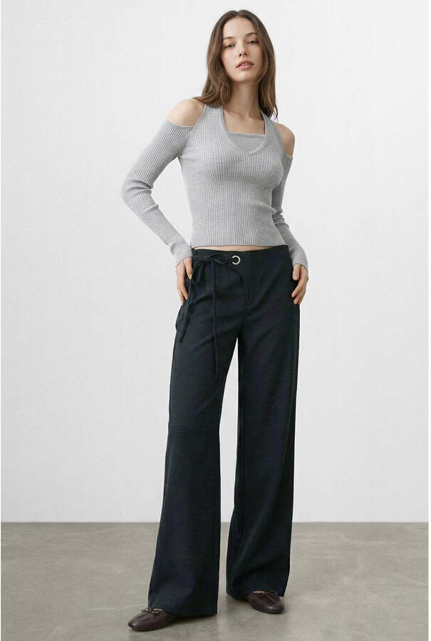 MANGO TEEN casual broek donkerblauw