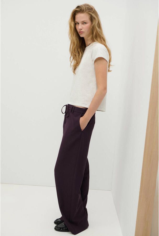 MANGO TEEN casual broek donkerrood - Foto 2