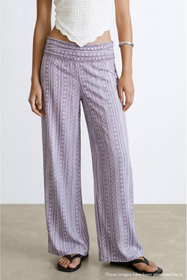 MANGO TEEN casual broek lila