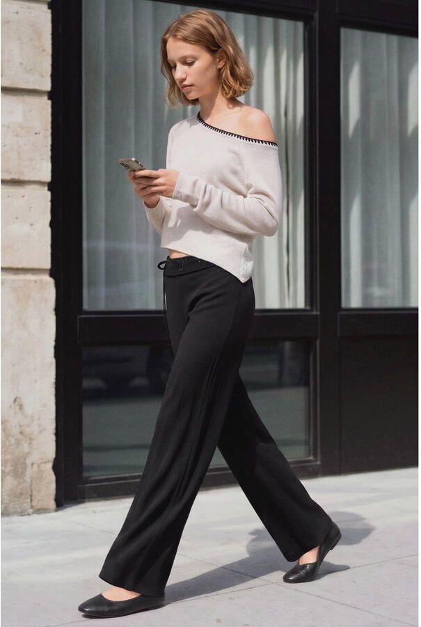 MANGO TEEN casual broek met strass-steentjes antraciet - Foto 3