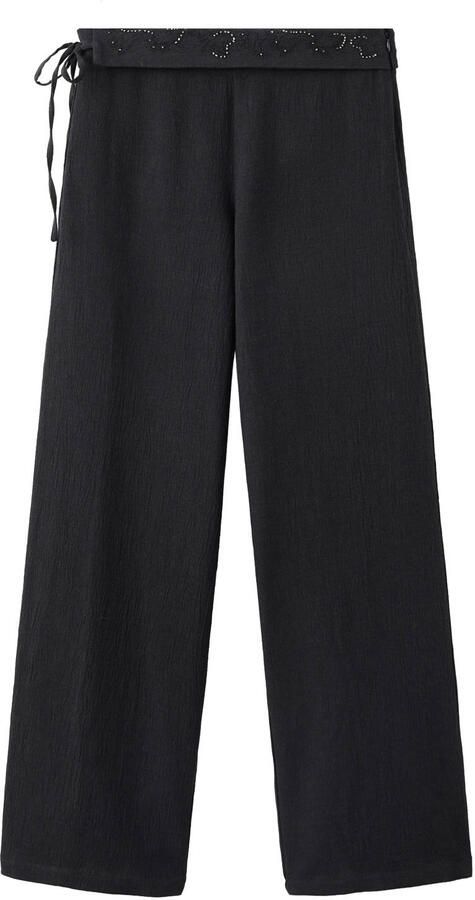 MANGO TEEN casual broek met strass-steentjes antraciet - Foto 3