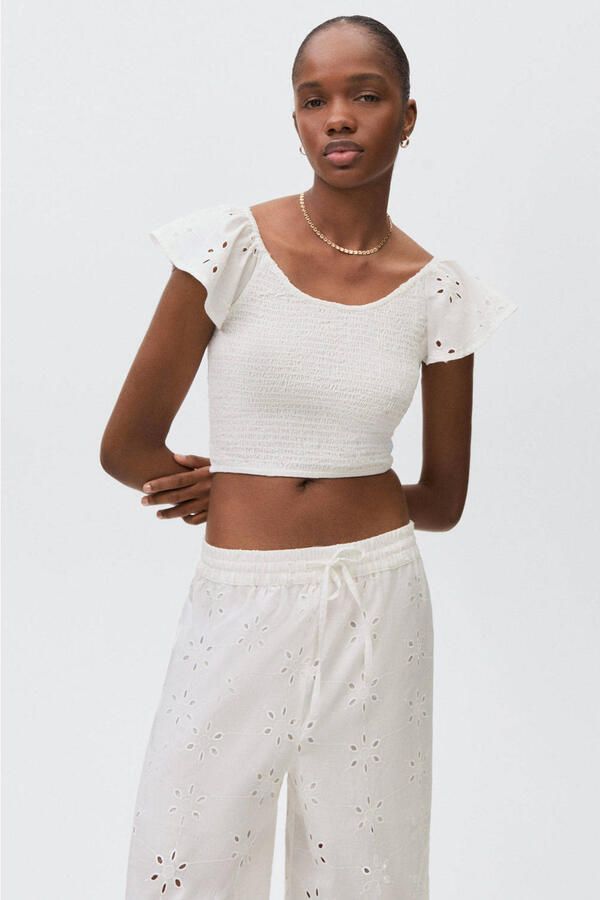 MANGO TEEN casual broek wit - Foto 1