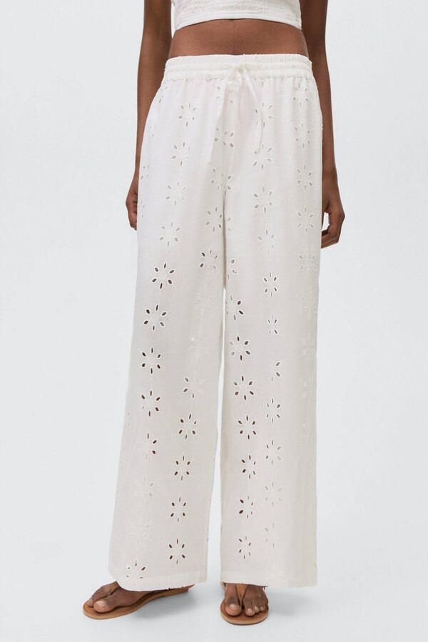 MANGO TEEN casual broek wit - Foto 3