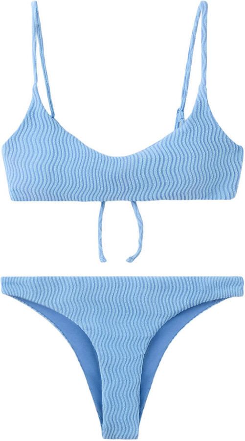 MANGO TEEN crop bikini blauw