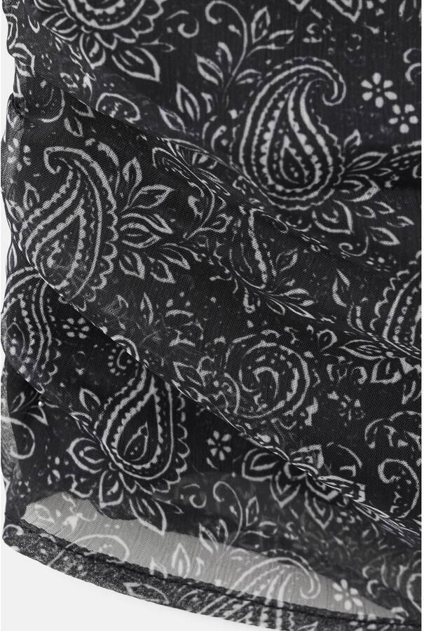 MANGO TEEN cropped blousetop met paisley zwart wit - Foto 2