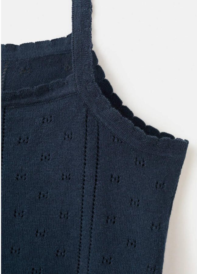 MANGO TEEN cropped top donkerblauw ajour - Foto 2