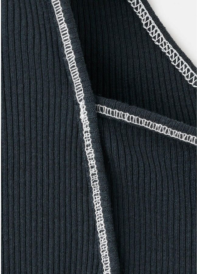 MANGO TEEN cropped top donkerblauw rib gebreid - Foto 3