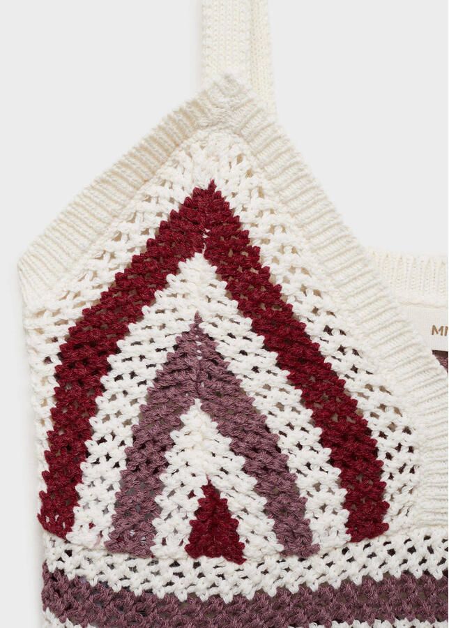 MANGO TEEN cropped top ecru ajour - Foto 2
