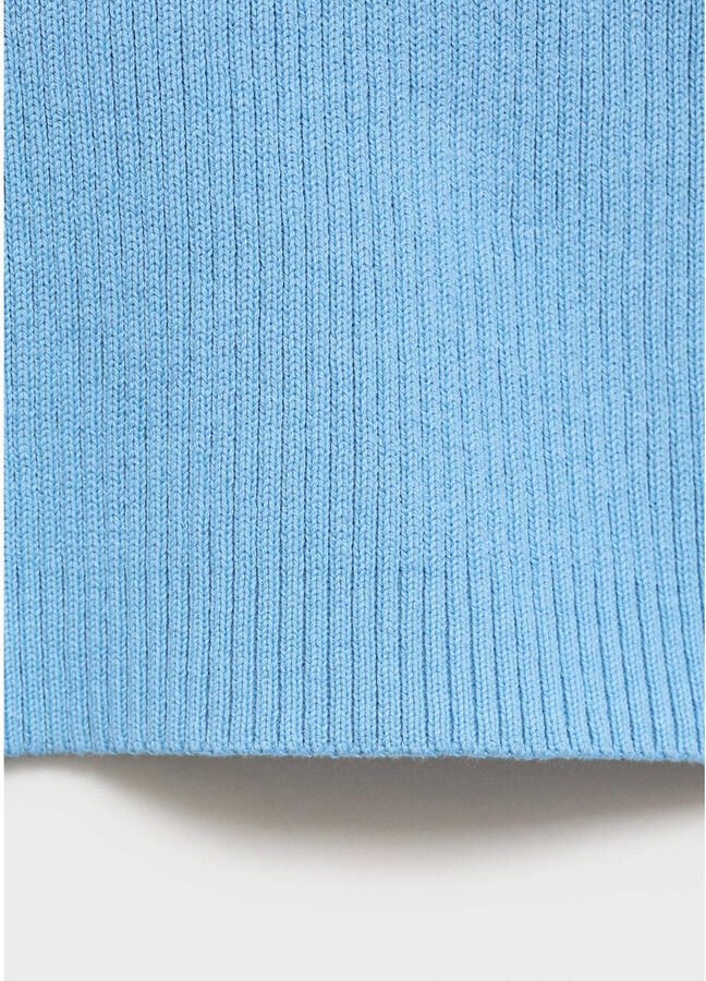 MANGO TEEN cropped top lichtblauw rib gebreid - Foto 2