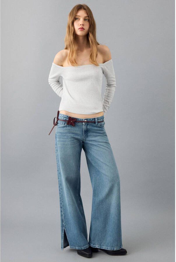 MANGO TEEN cropped top lichtgrijs