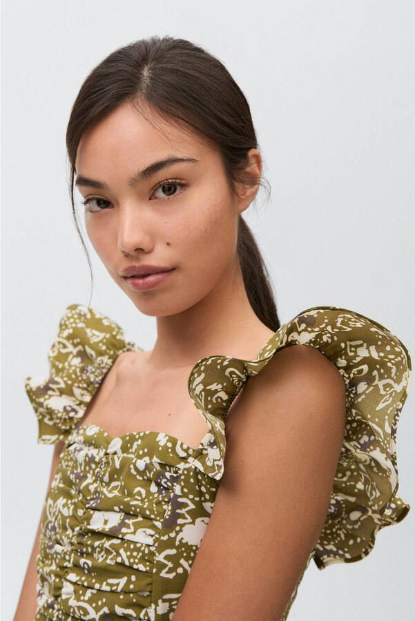 MANGO TEEN cropped top olijfgroen - Foto 2