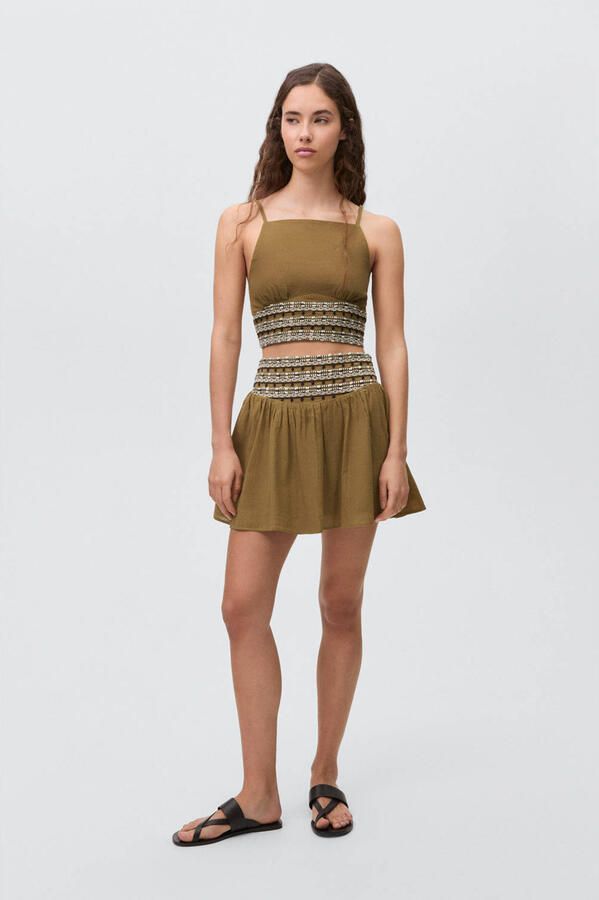 MANGO TEEN cropped top olijfgroen - Foto 2
