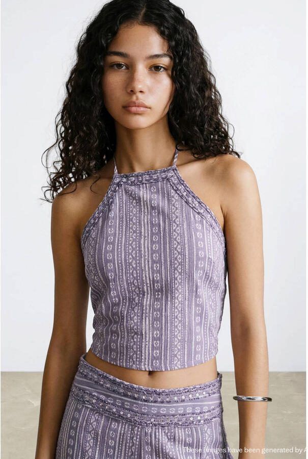 MANGO TEEN cropped top paars