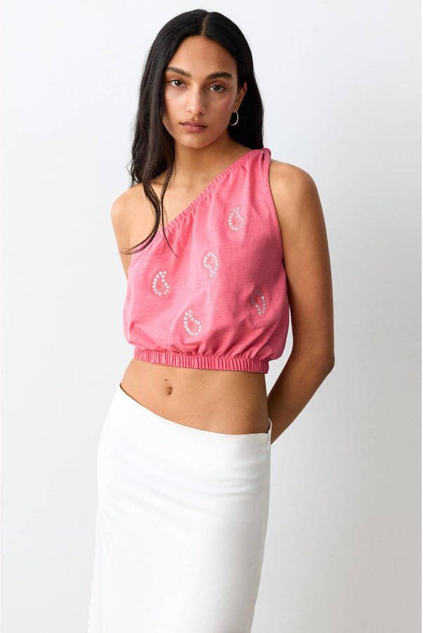 MANGO TEEN cropped top roze