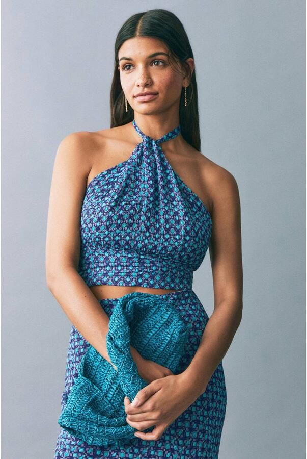 MANGO TEEN cropped top turquoise