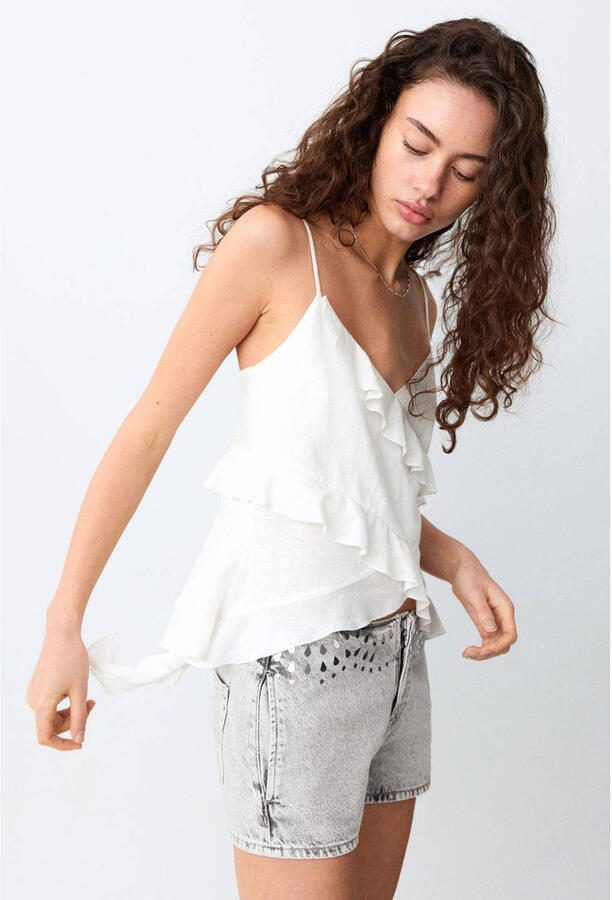 MANGO TEEN cropped top wit - Foto 2