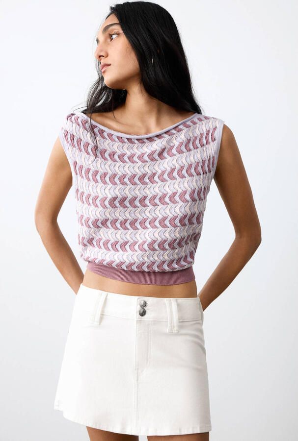 MANGO TEEN denim mini rok wit