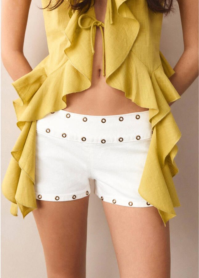 MANGO TEEN denim regular low waist short wit - Foto 2
