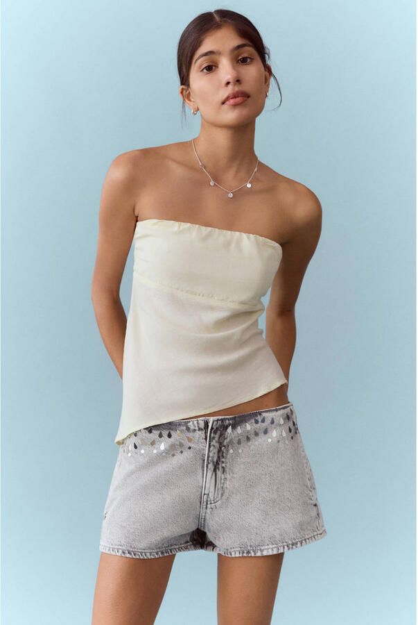 MANGO TEEN denim short grey denim