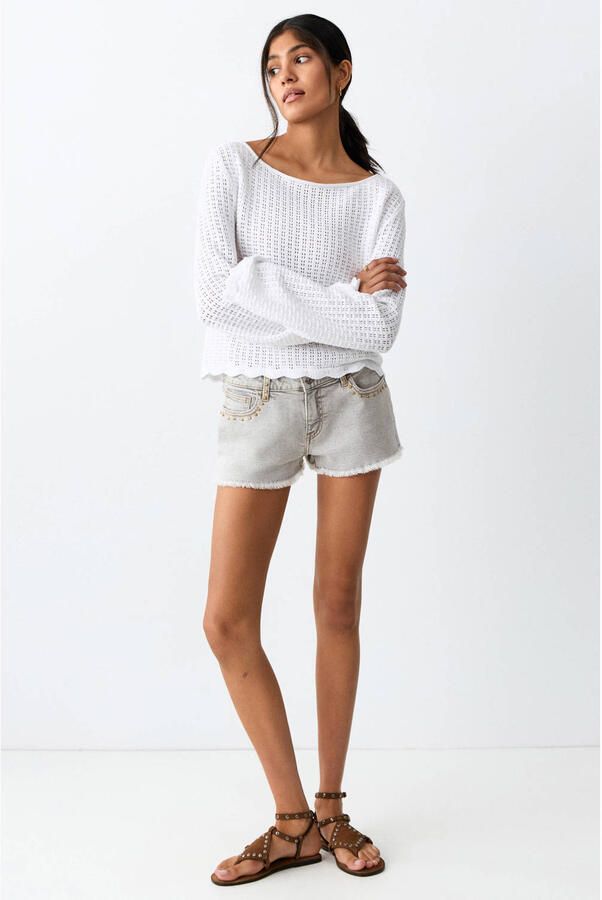 MANGO TEEN denim short grey denim